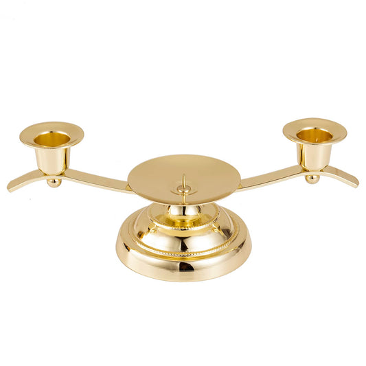 Gold Unity Candle Holder for Wedding and Gifts, ARCHOBAN 3-Candle Design Candle Holder with Stabilizing Pin and Side Support Pegs, Perfect for Unity Candles for Wedding, Anniversaries.