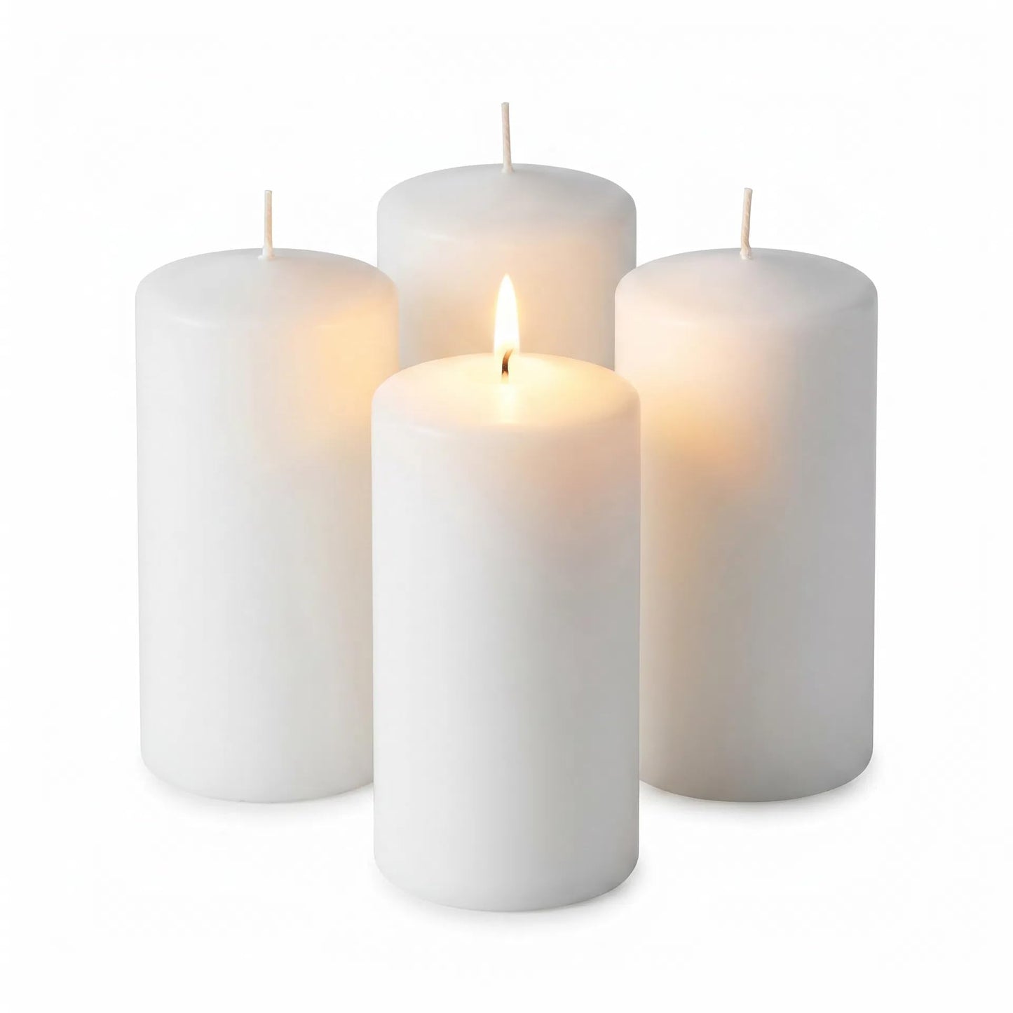 Unscented Pillar Candles - Set of 4 Vanilla Candles - 3x6 Slow Burning Candles for Weddings & Table Centerpieces - Large Pillar Candles, PARNOO