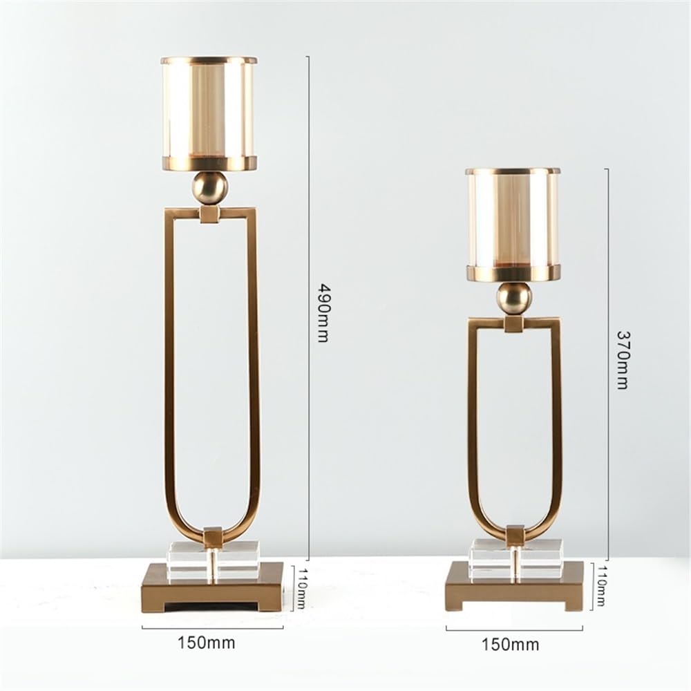 cfycfy987 Candelabra Retro Aromatherapy Candlestick Ornaments Light Luxury Metal Decoration Crystal Glass Candle Holder Candle Sticks Holder(Large)
