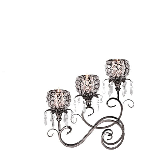 KUYWLMKMZZ Candlestick Holder Nordic Retro Candle Holder Ornament Crystal Pendant Candle Holder Desktop Ornament Suitable for Living Room Study Dining Room Candle Holders (Color : B)