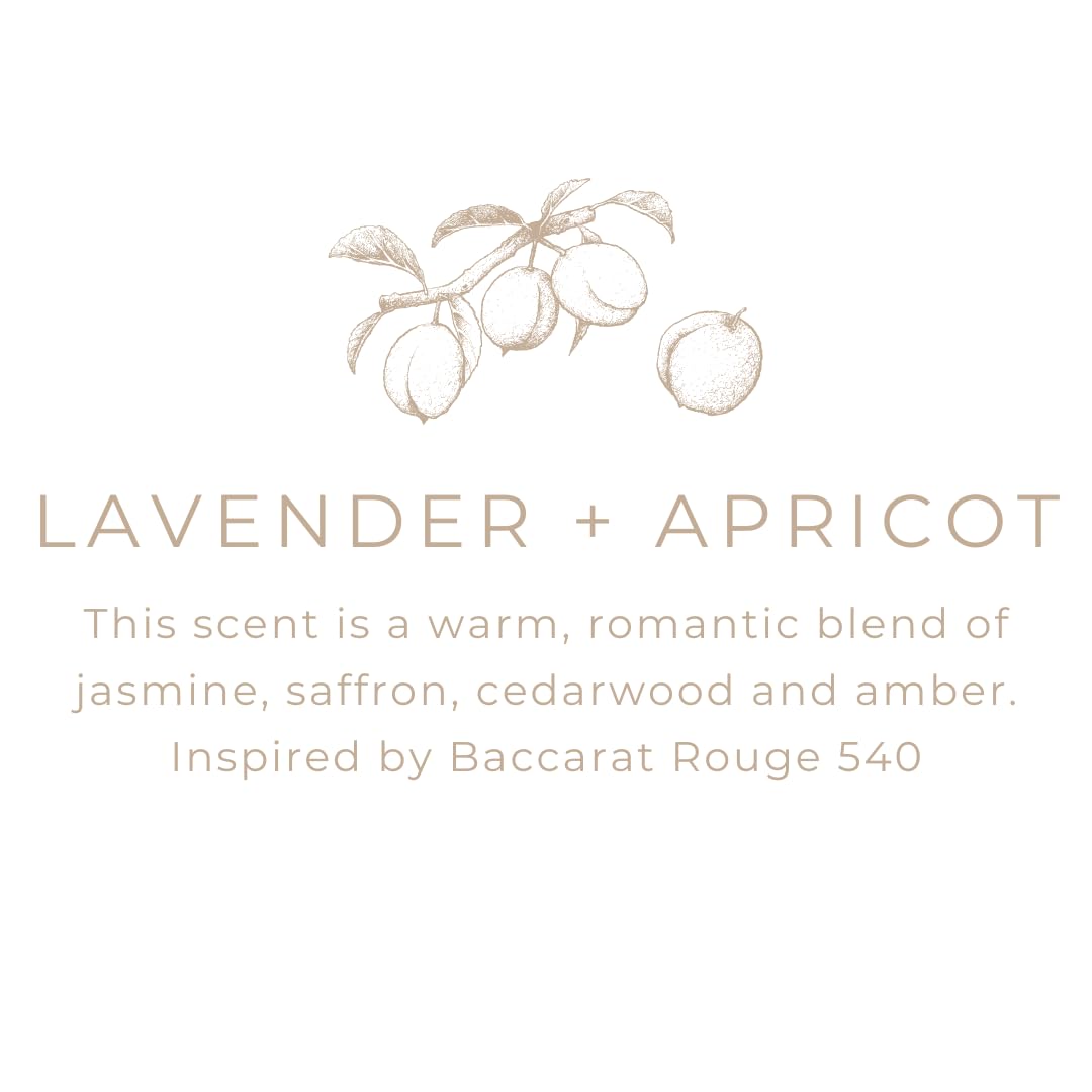 River Birch Candles Lavender + Apricot Scented Candle | Premium, All-Natural, Non-Toxic, Soy Wax, Amber Jar | 8.5oz 40 Hr Burn Time | Cozy Relaxing Gifts for Home