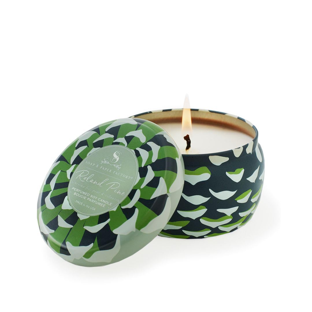 Soap & Paper Factory Roland Pine 6 oz Large Tin Soy Candle