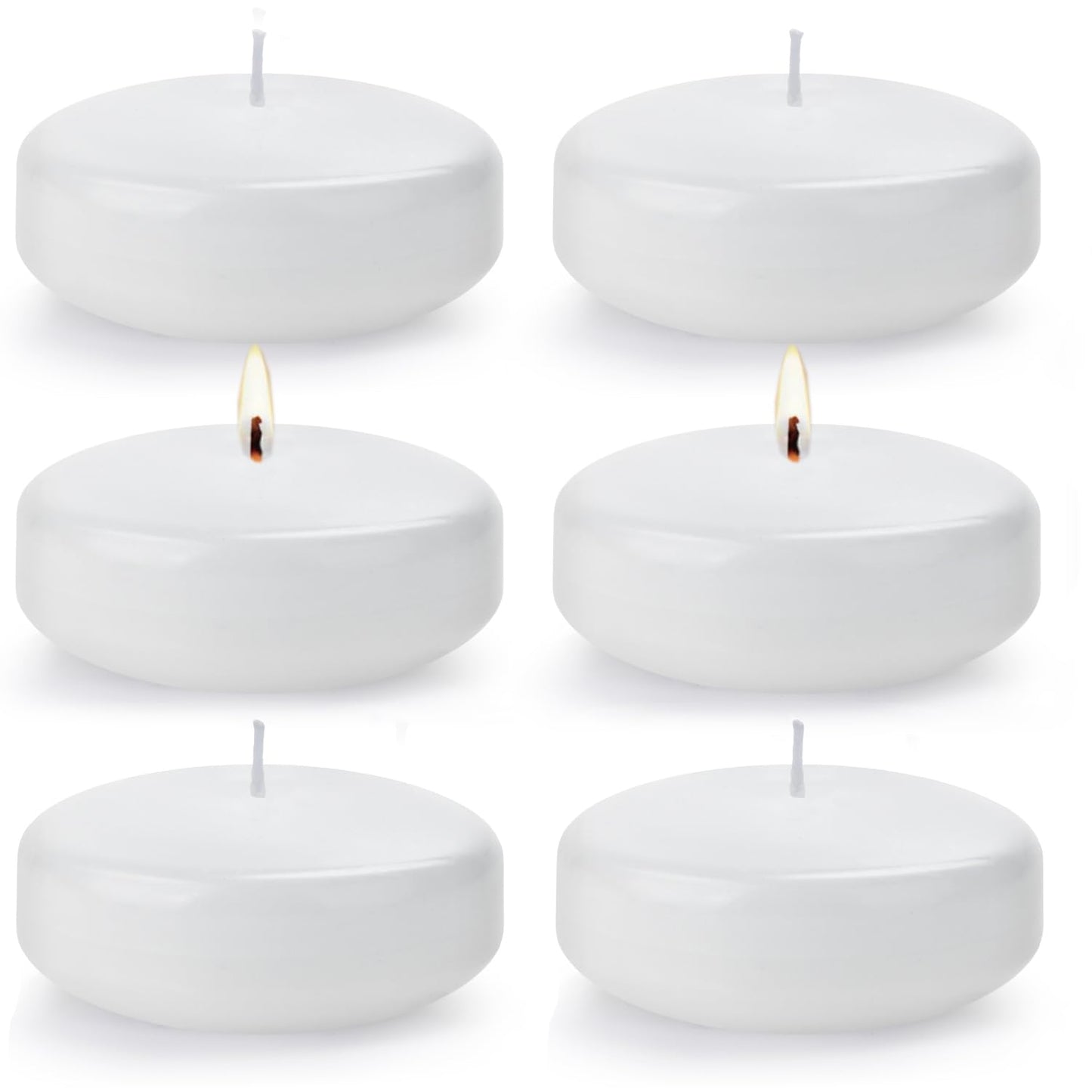 White Floating Candles for Centerpieces 3 inch 36 Pack Round Burning Tea Light Candles Unscented Smokeless Paraffin Wax Dripless, for Valentine's Day, Wedding, Party, Home Decor, Pool (36 Pack)