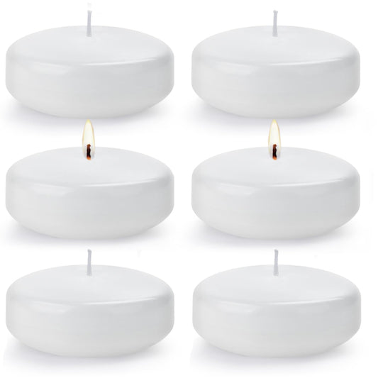White Floating Candles for Centerpieces 3 inch 36 Pack Round Burning Tea Light Candles Unscented Smokeless Paraffin Wax Dripless, for Valentine's Day, Wedding, Party, Home Decor, Pool (36 Pack)