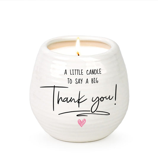 Thank You Gifts for Women Men, 10 Oz Handmade Ceramic Lavender Scented Candle, Hostess Gifts for Women, Thank You Candle, Appreciation Gift for Women Teacher Nurse Doctor Friends Coworkers Employee