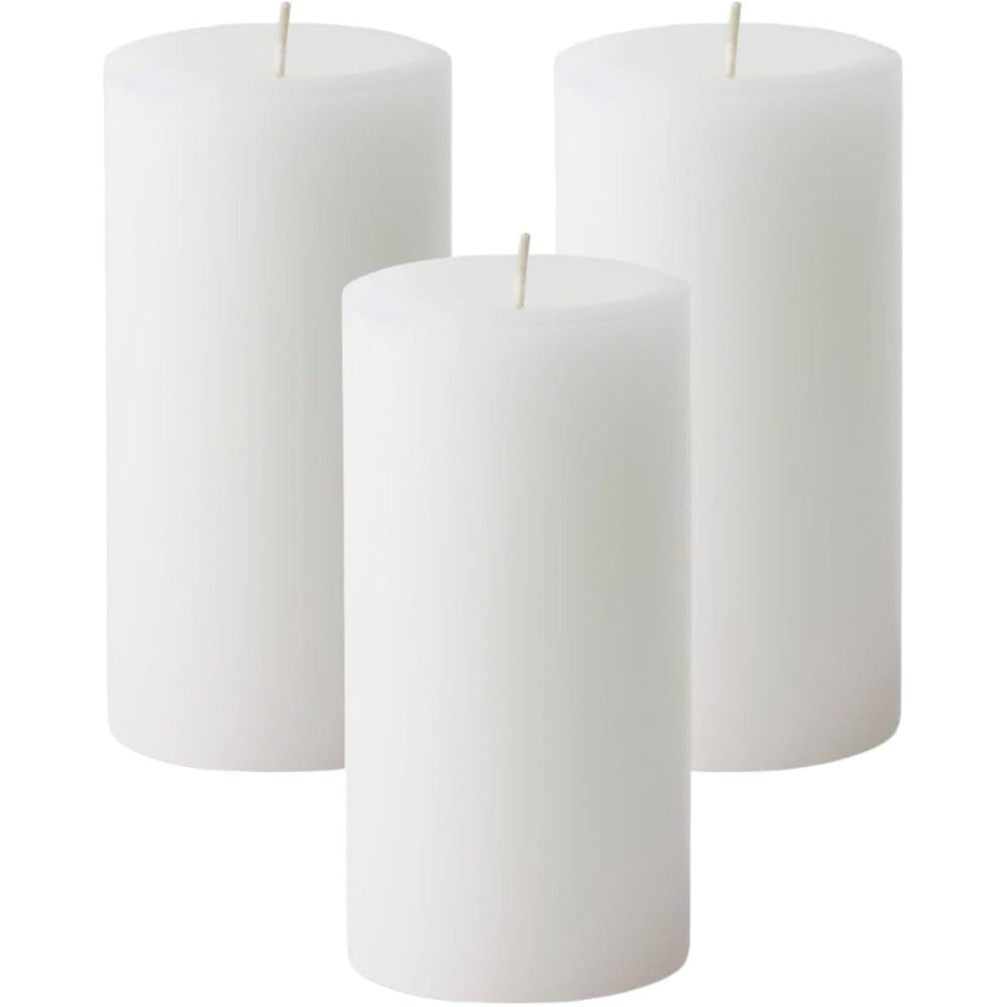 Mister Candle Citronella Candles, Ideal for Outdoor & Indoor, 3x6 Pillar Candles Set of 3, Hand Poured White, Premium Wax & Dripless, 60 Hour Burn Time