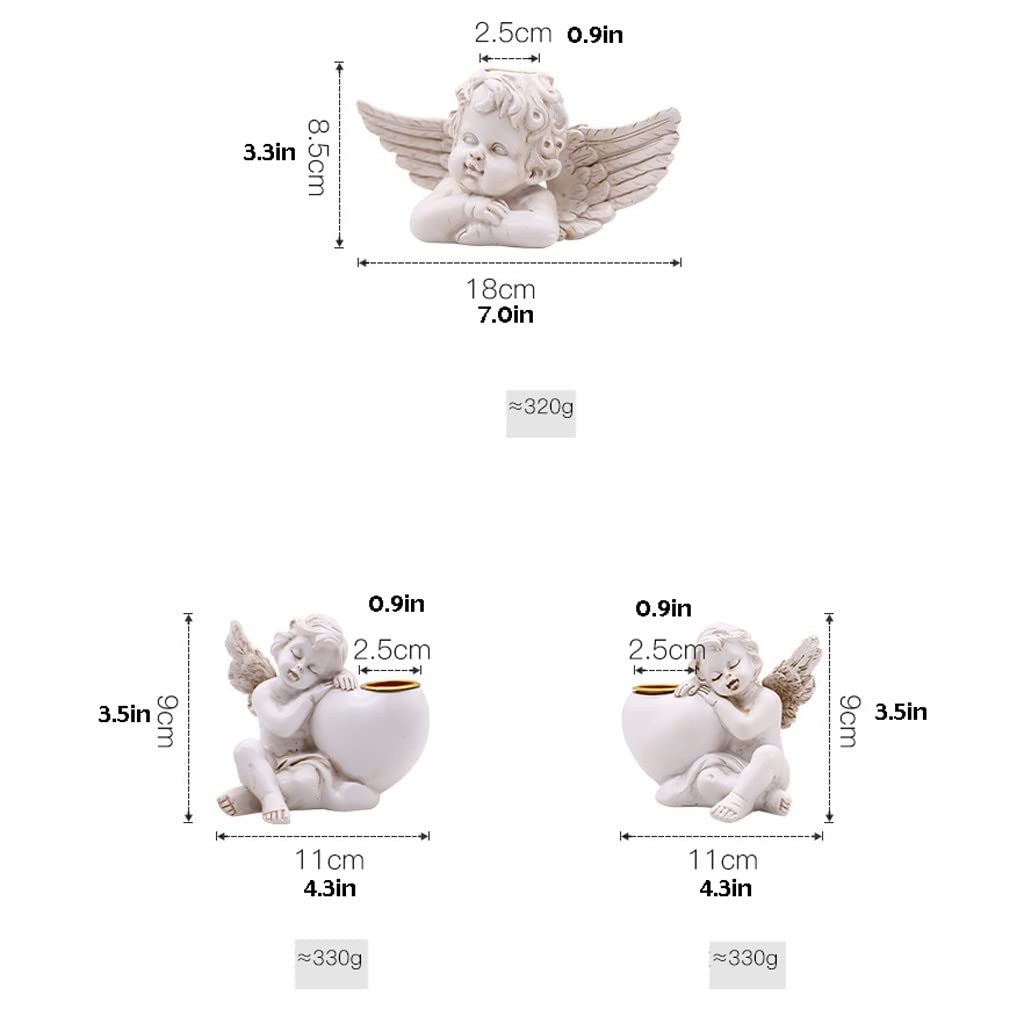 Candlestick Holders Retro Little Angel Candle Holder Made of Old Resin Candle Holder Decoration Garden Courtyard Wedding Set Shooting Props Candle Holders (Size : A)