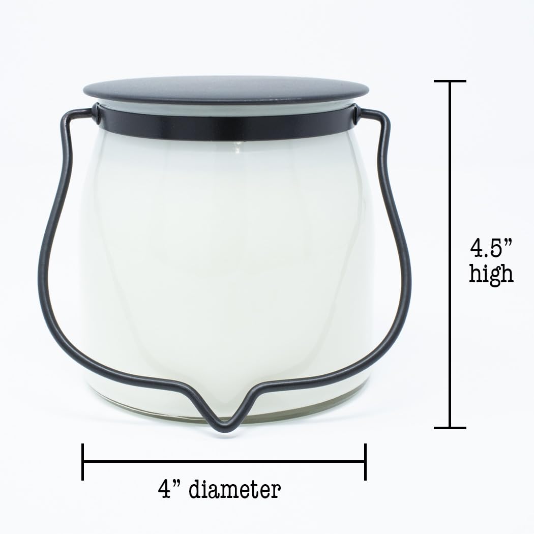 Milkhouse Candle Company Layer Cake Soy Candle - Vanilla Bean Cake | Buttercream Frosting | Sugarcane Scented - 16 oz Butter Jar with Lid, 65+ Hour Burn Time, Made in th USA