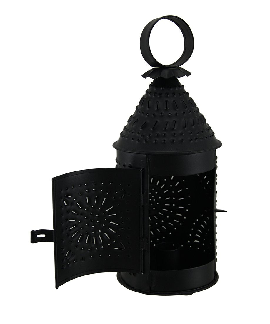 CWI Gifts 10" x 4" Revere Tin Punched Design Lantern For Pillar Candle
