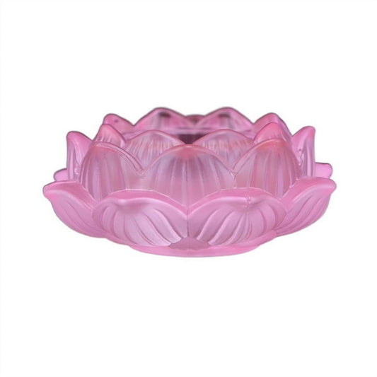 Candle Sconces Classical Colored Glazed Candle Holder Beautiful Lotus Candlestick Desktop Decorations Candle Holder(Color:Red) (Pink)