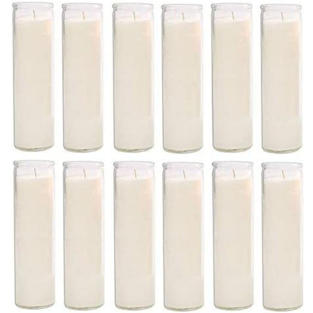 Glass Assorted Religious Candle, White, Case of 12 (1)