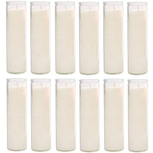 Glass Assorted Religious Candle, White, Case of 12 (1)