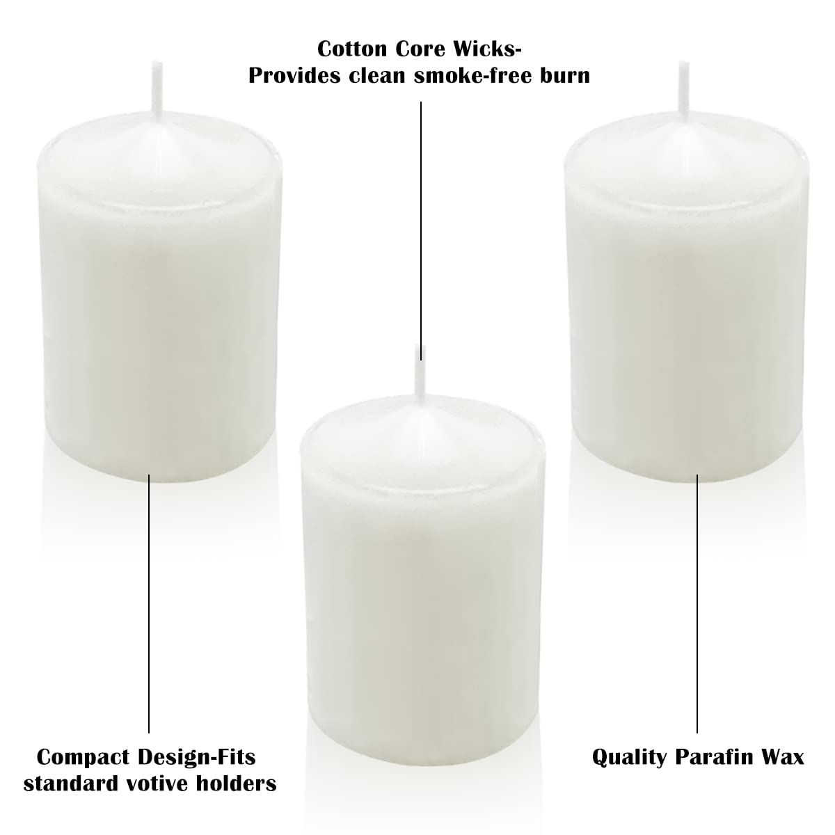 Amusaer White Votive Candles, 20 Packs Unscented Wax Candles for Wedding, Party & Home (15 Hour), 1.5''D x 2.25''H
