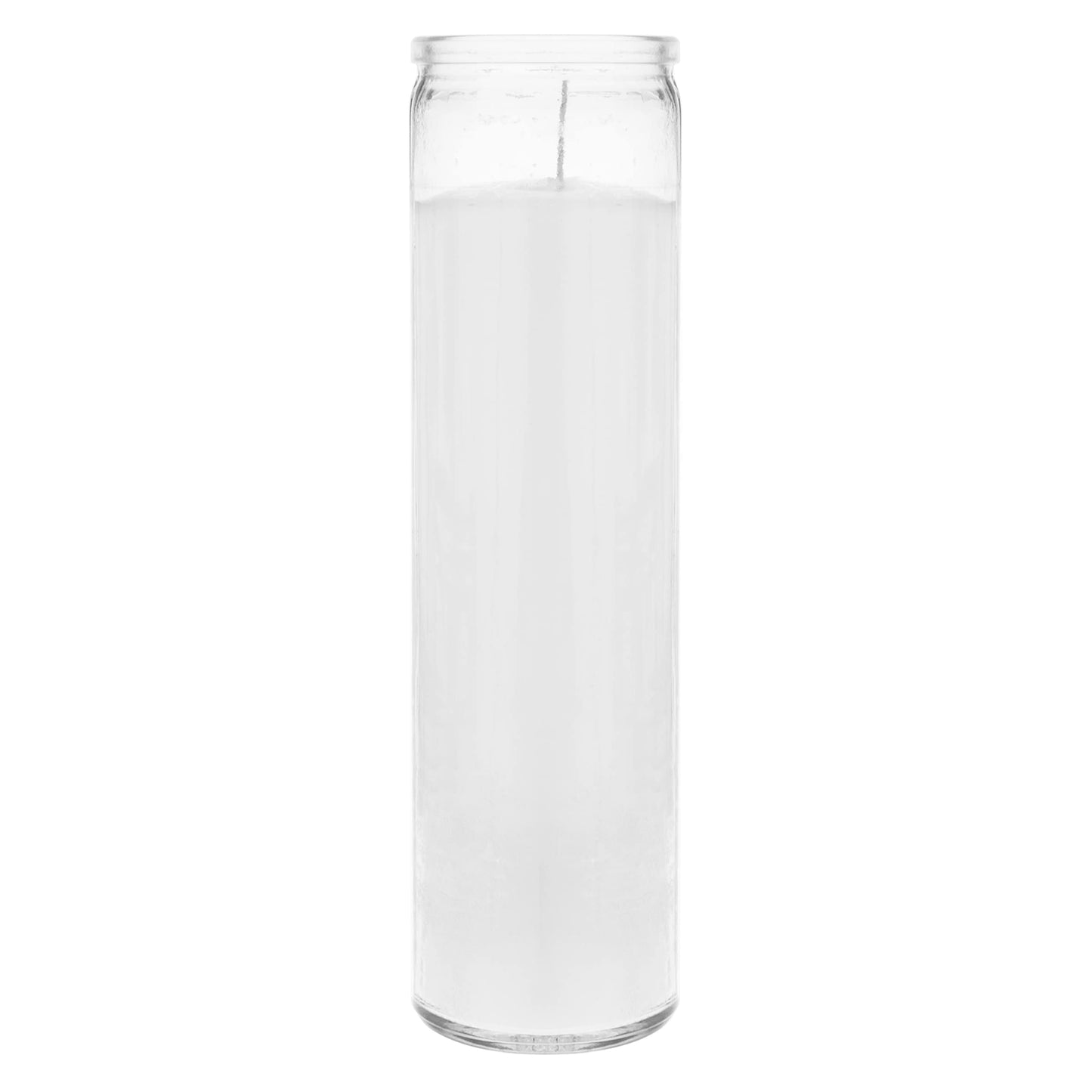 Mega Candles 3 pcs Unscented White 7 Day Glass Container Devotional Prayer Candles, Premium Wax Candle 2 Inch x 8 Inch, Sanctuary, Vigils, Prayers, Blessings, Religious, Memorials, Remembrance