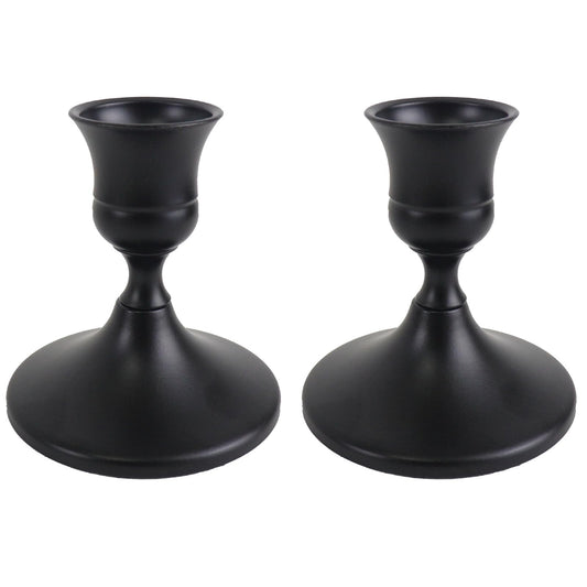 Vintage Black Taper Candle Holders Set of 2, Metal Candlestick Holders Elegant Handcrafted Décor for Weddings, Dining & Meditation,Table Centerpiece, Party, Christmas Decoration or Home Decor