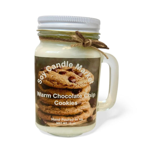 Soy Scented Candles | Handmade & Highly Aromatic Candles Burns Upto 85 Hours in Glass Jar - Perfect for Home Decor, Wedding, Birthday, Dinner (Chocolate Chip Cookies, 16 oz)
