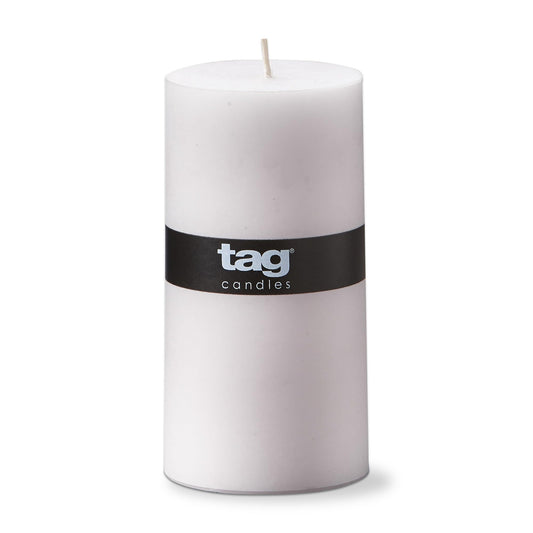 TAG Chapel 3X6 White Pillar Paraffin Wax Candle Unscented Drip-Free Long Burning 85 Hours for Home Decor Wedding Parties 3x6 White