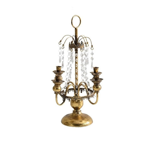 YUHUAWF Candle Holderss Country Romantic Iron Crystal Candlestick Ornaments Home Fashion Candle Holder Decoration Decorative Candlestick