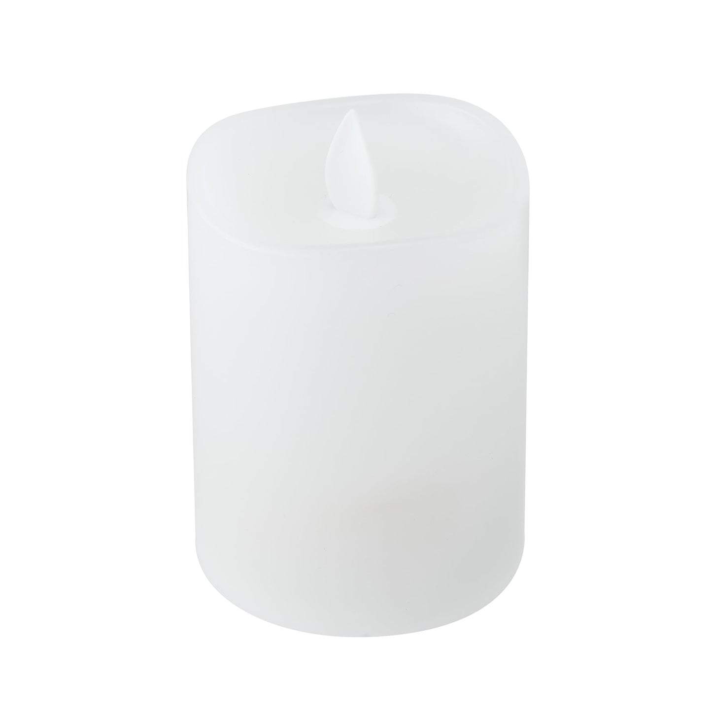 Mikasa LED Wax Pillar Candle 3 x 4 Inch White Flameless Candle with Dancing Flame Effect - Battery Operated with 5-Hour Timer for Home Decor and Table Ambiance