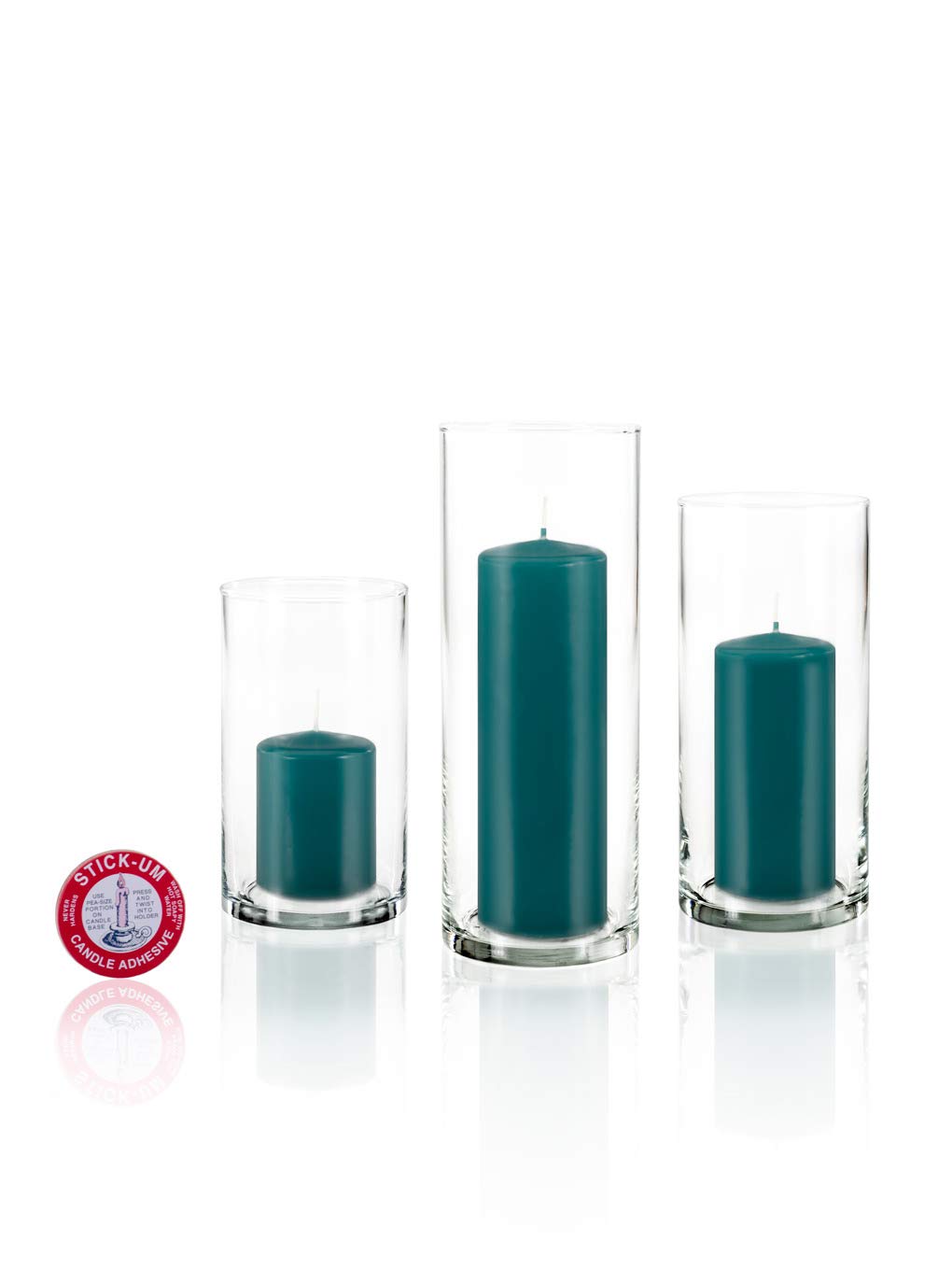 yummi Set of 36 Slim Pillars and Cylinder Vases - Turquoise