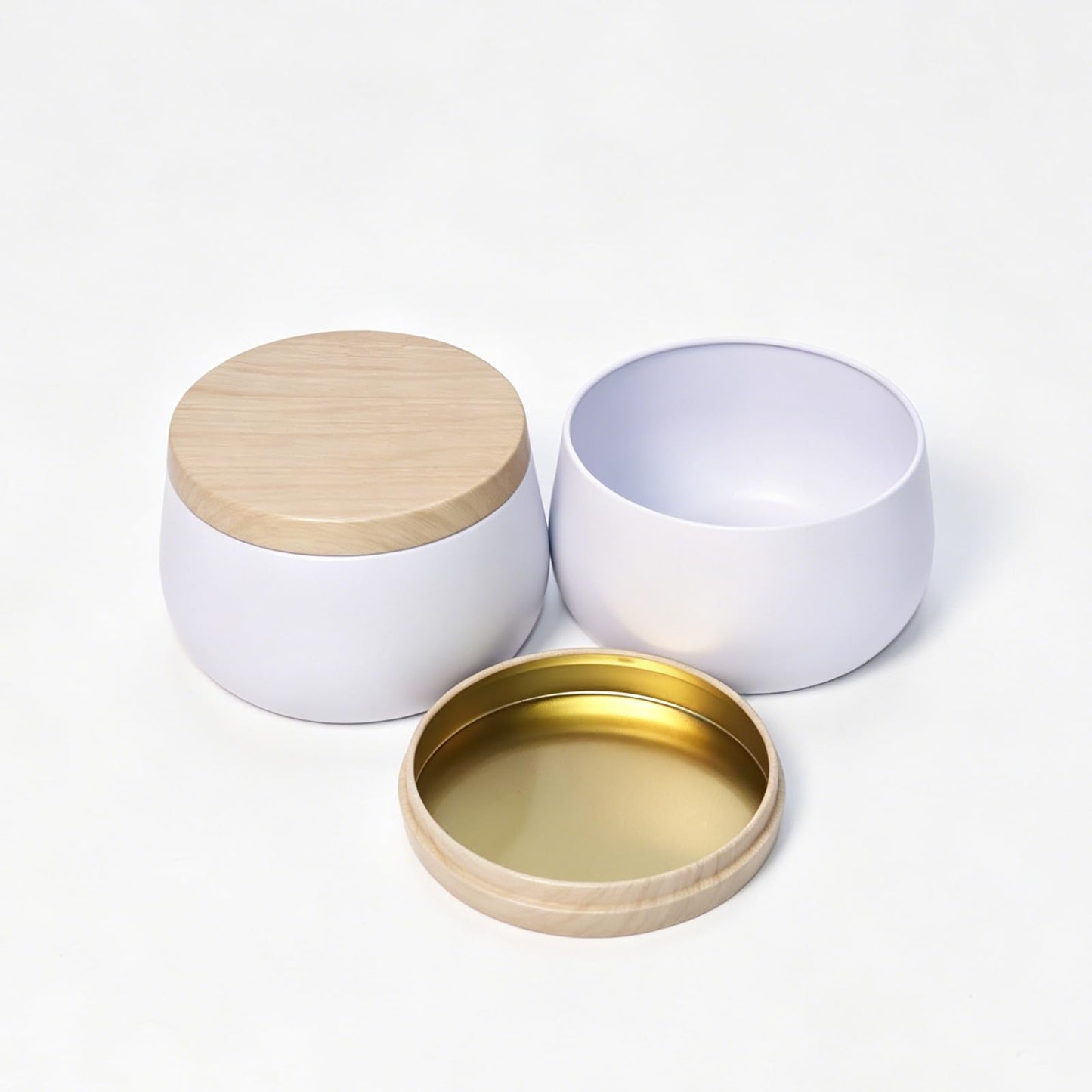 24 Pack 8 oz Candle Tins with Lids, Empty Metal Jars for Candle Making, Matte White Candle Containers with Wooden Grain Lids for DIY Aromatherapy, Bulk Candle Making Supplies for Making Small Business