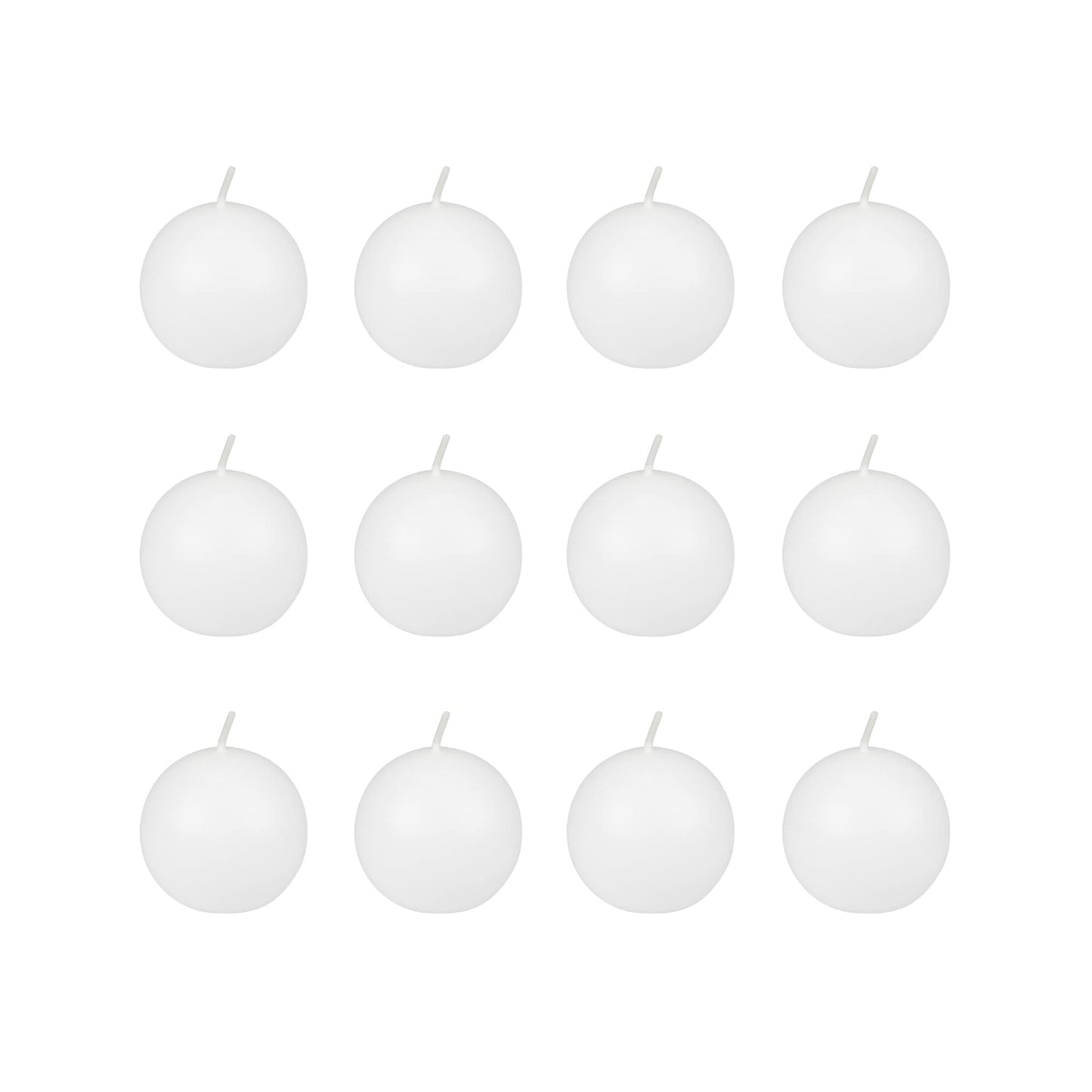 Zest Candle 12-Piece Ball Candles, 2-Inch, White Citronella