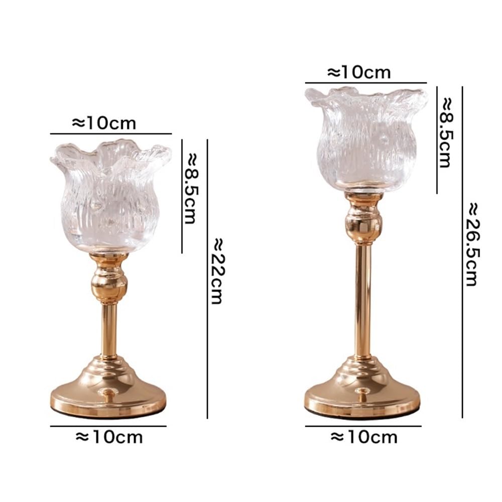 YUHUAWF Candle Holderss European Crystal Glass Tall Candle Holder Candlelight Dinner Table Decoration Home Furnishings Decorative Candlestick(Small)