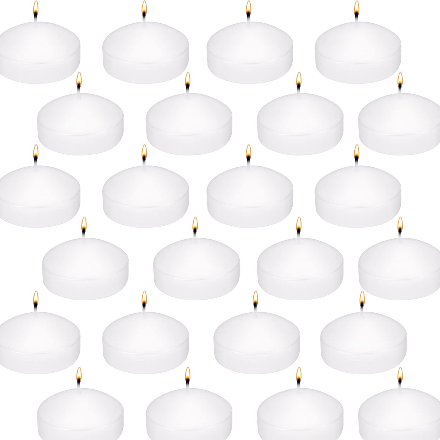Floating Candles 24 Pack, 2 Inch Long Lasting Small Unscented White Floating Candle for Wedding, Birthday, Holiday & Home Decoration