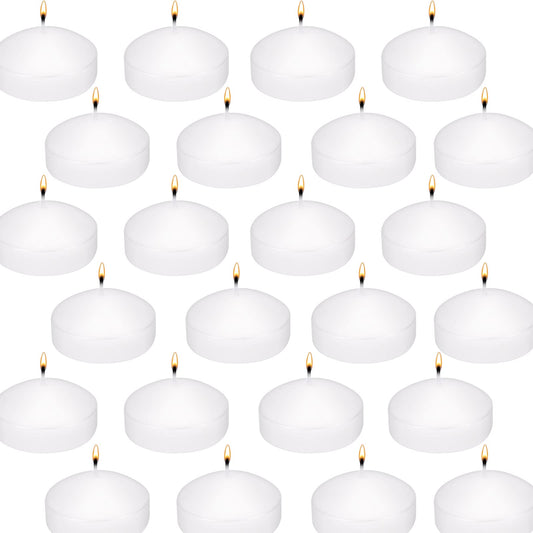 Floating Candles 24 Pack, 2 Inch Long Lasting Small Unscented White Floating Candle for Wedding, Birthday, Holiday & Home Decoration