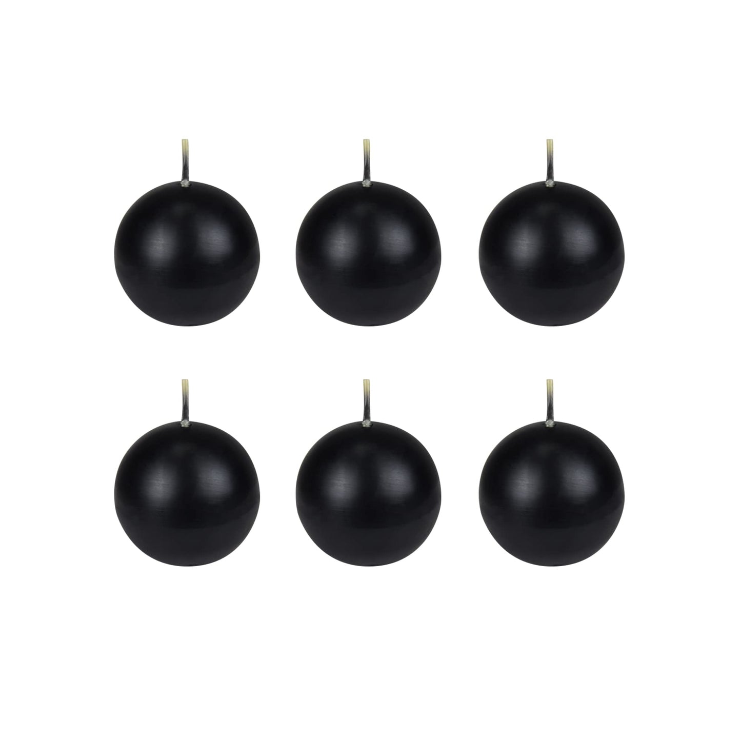 Zest Candle 6-Piece Ball Candles, 3-Inch, Black