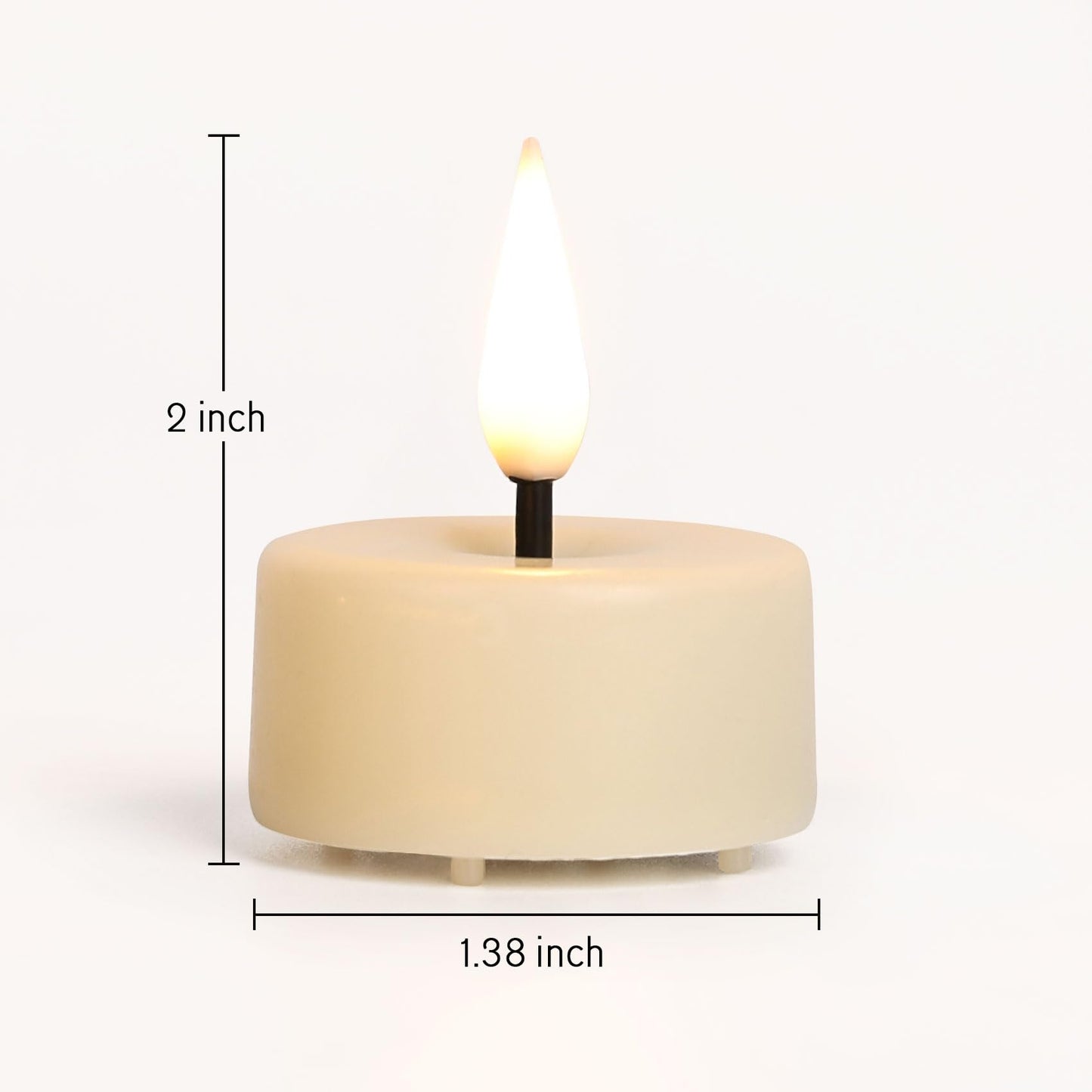Eywamage Ivory Flameless Wax Tealights with Remote Batteries, Flickering Realistic LED Tea Votive Candles Set of 10