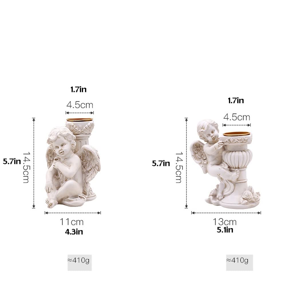 Candlestick Holders Retro Little Angel Candle Holder Made of Old Resin Candle Holder Decoration Garden Courtyard Wedding Set Shooting Props Candle Holders (Size : A)