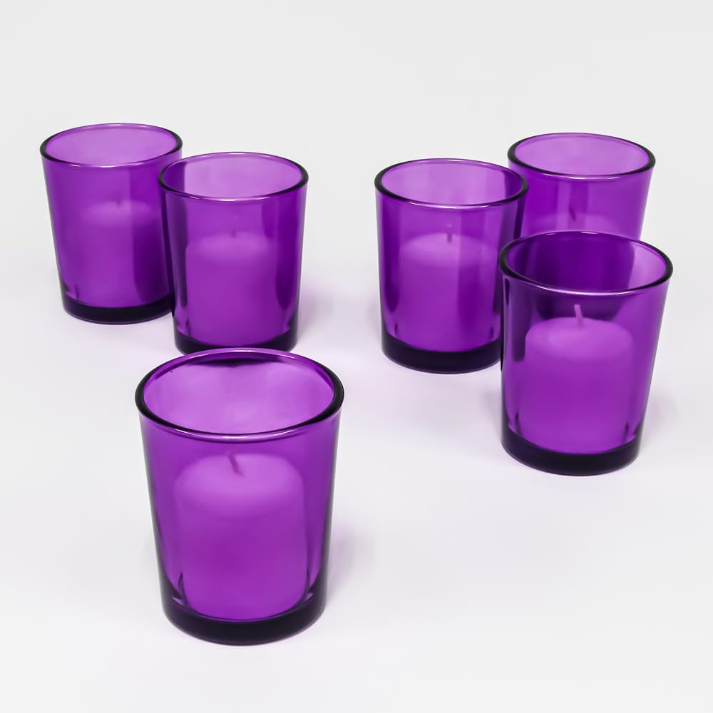 Set of 144 Purple Colored Eastland Glass Votive Candle Holders