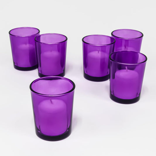 Set of 144 Purple Colored Eastland Glass Votive Candle Holders