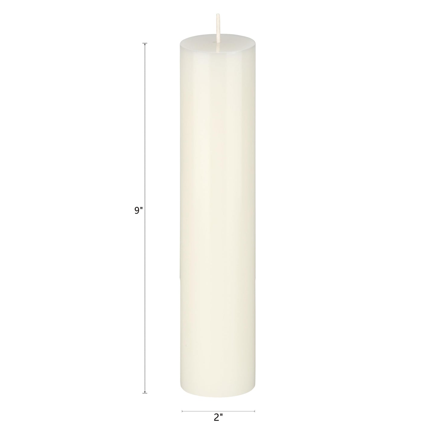Mega Candles 1 pc Unscented Solid Off White Pillar Candles, Hand Poured Premium Wax Candle 2 Inch x 9 Inch, Home Décor, Spas, Weddings, Occasions, Party, Centerpieces, Holidays, Vigils, Prayers