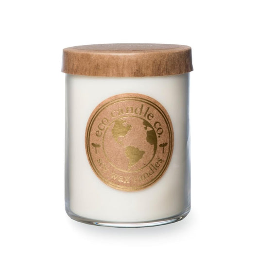 ECO CANDLE CO. Recycled Candle, Sanctuary, 18 oz. Double Wick - Scents of Black Orchid, Ginger, Cardamom, Lily, Leather, Amber, & Kyara - 100% Soy Wax, No Lead, Kraft Paper Label & Lid, Hand Made