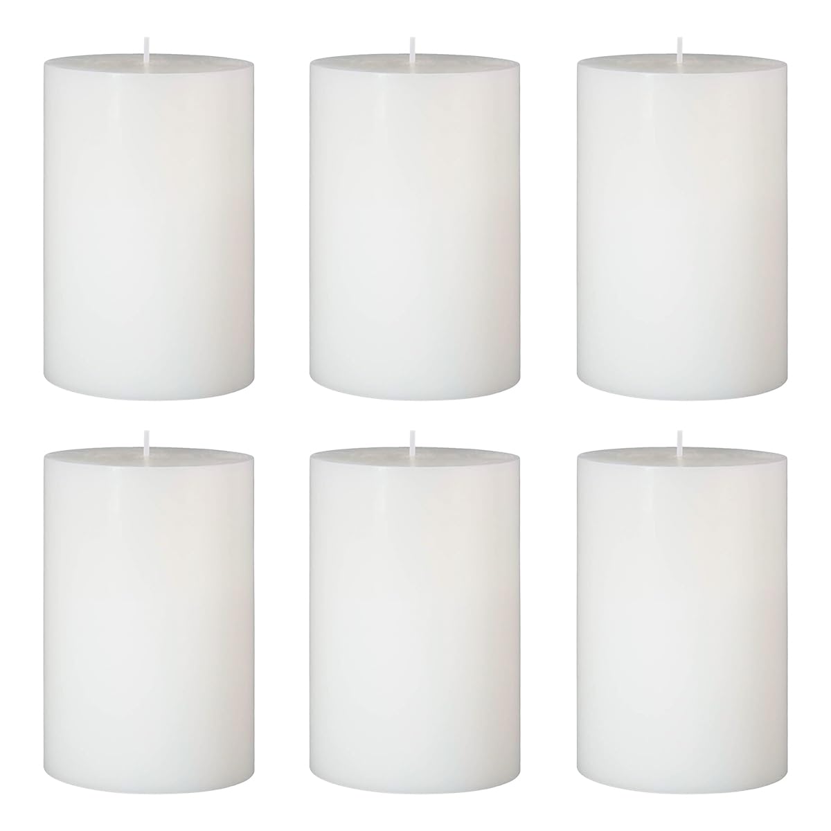 6 Packs Dripless White Pillar Candles, Unscented 2.75x4 Inch Cylinder Wax Candles for Home Table Holiday Party Spa Decor Emergency