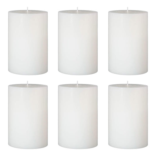 6 Packs Dripless White Pillar Candles, Unscented 2.75x4 Inch Cylinder Wax Candles for Home Table Holiday Party Spa Decor Emergency