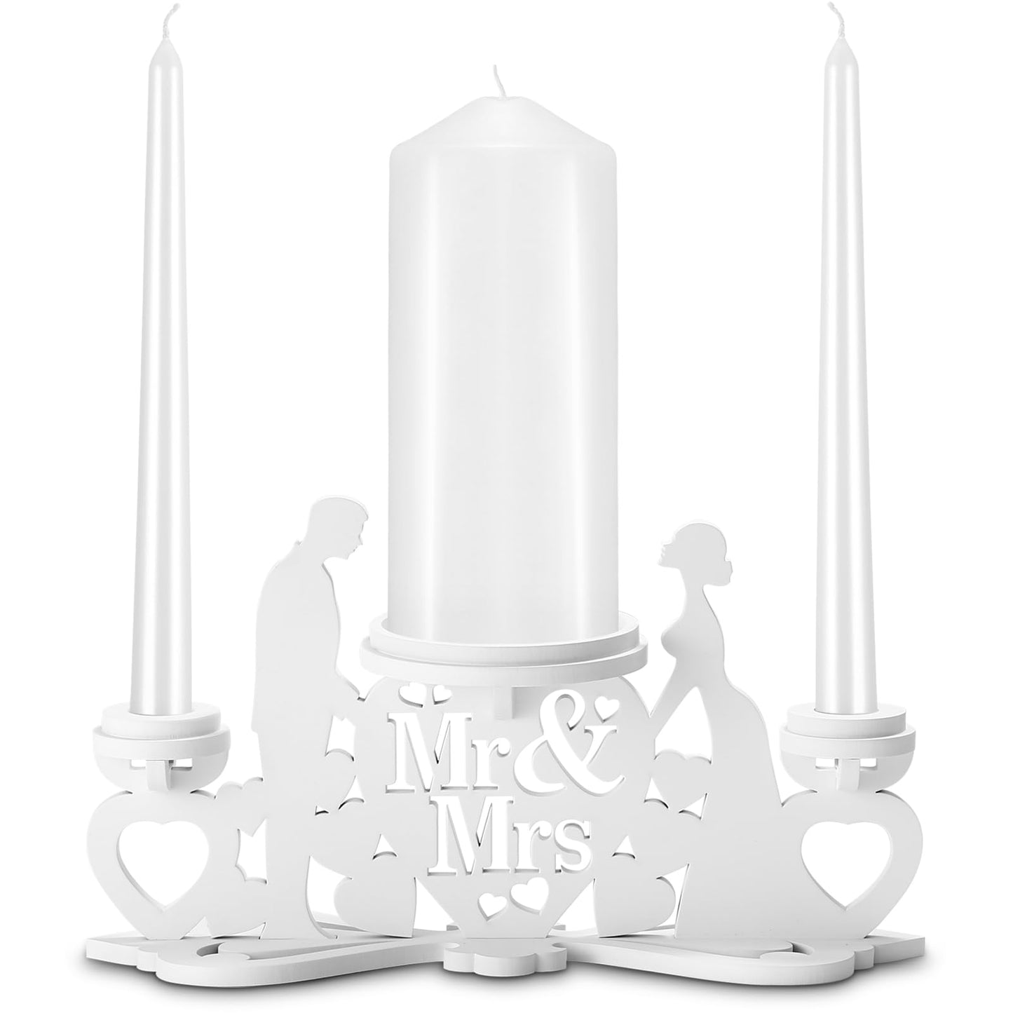 Rozrety Unity Candle Holder - Unity Candles Stand for Wedding Ceremony Set - Weddings Gifts Candle Holders for Wedding Decoration Reception, Bridal Shower(Candles not Included)