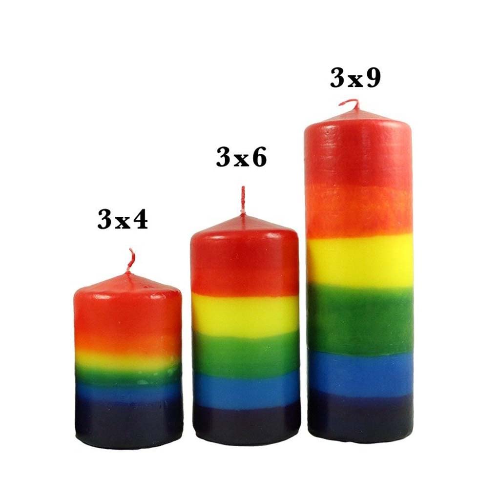 Candlestock Handmade Dripless Rainbow Pillar Candle Sets - 2 Inch and 3 Inch Diameter Pillar Candles (2x4 Pair)