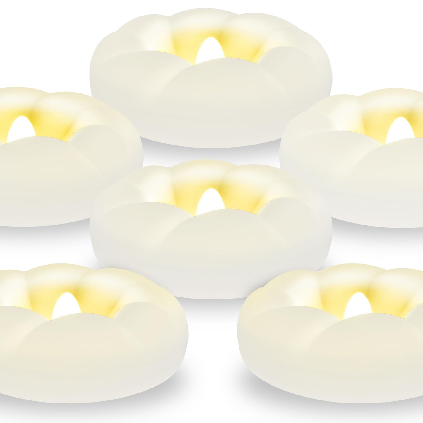 24PACK Flameless LED Floating Candles, 3'' Battery Operated Plastic Flickering Waterproof Tealights for Cylinder Vases, Centerpieces at Wedding, Party, Pool, Holiday (Warm White)
