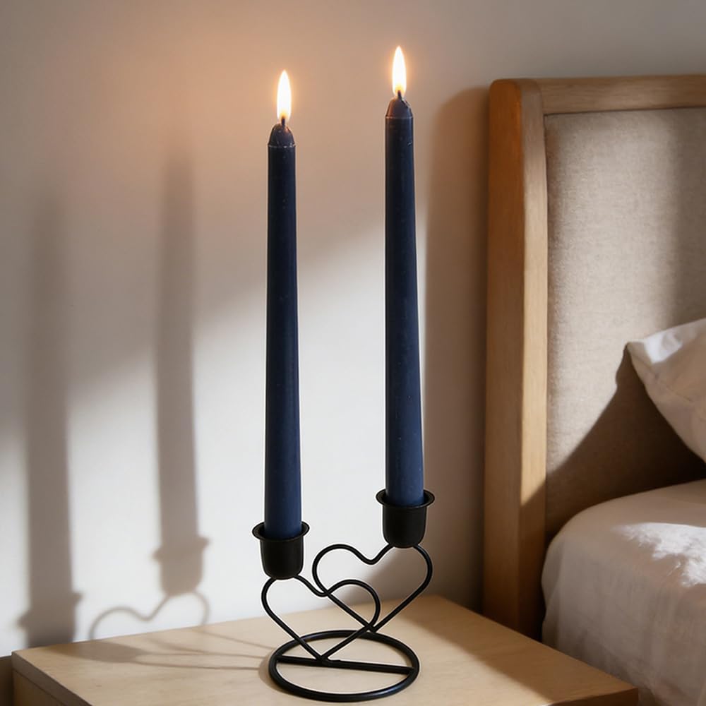 Metal Heart Candlestick Holders for Valentines Decor Taper Candle Holders Table Centerpieces for Romantic Wedding Party Girl's Room Decor