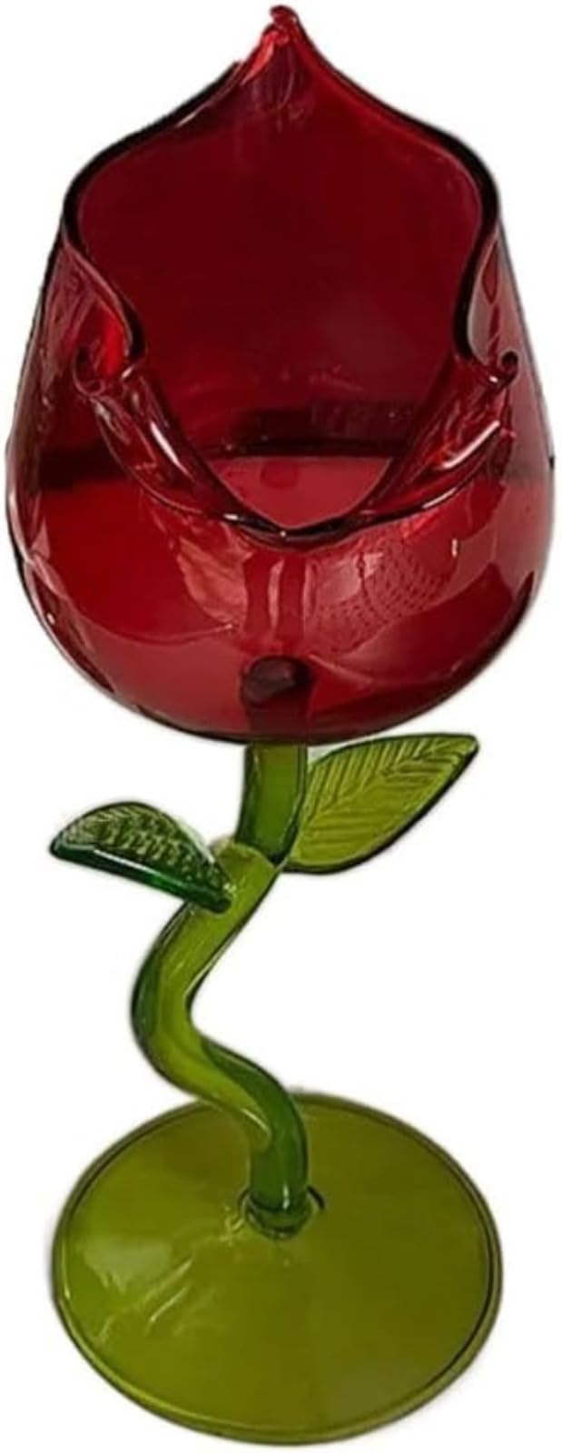 Red Rose Wine Glass Candle Holder Romantic Rose Flower Candle Holder Wedding Centerpiece Tealight Candle Chic Candle Displays(Black)
