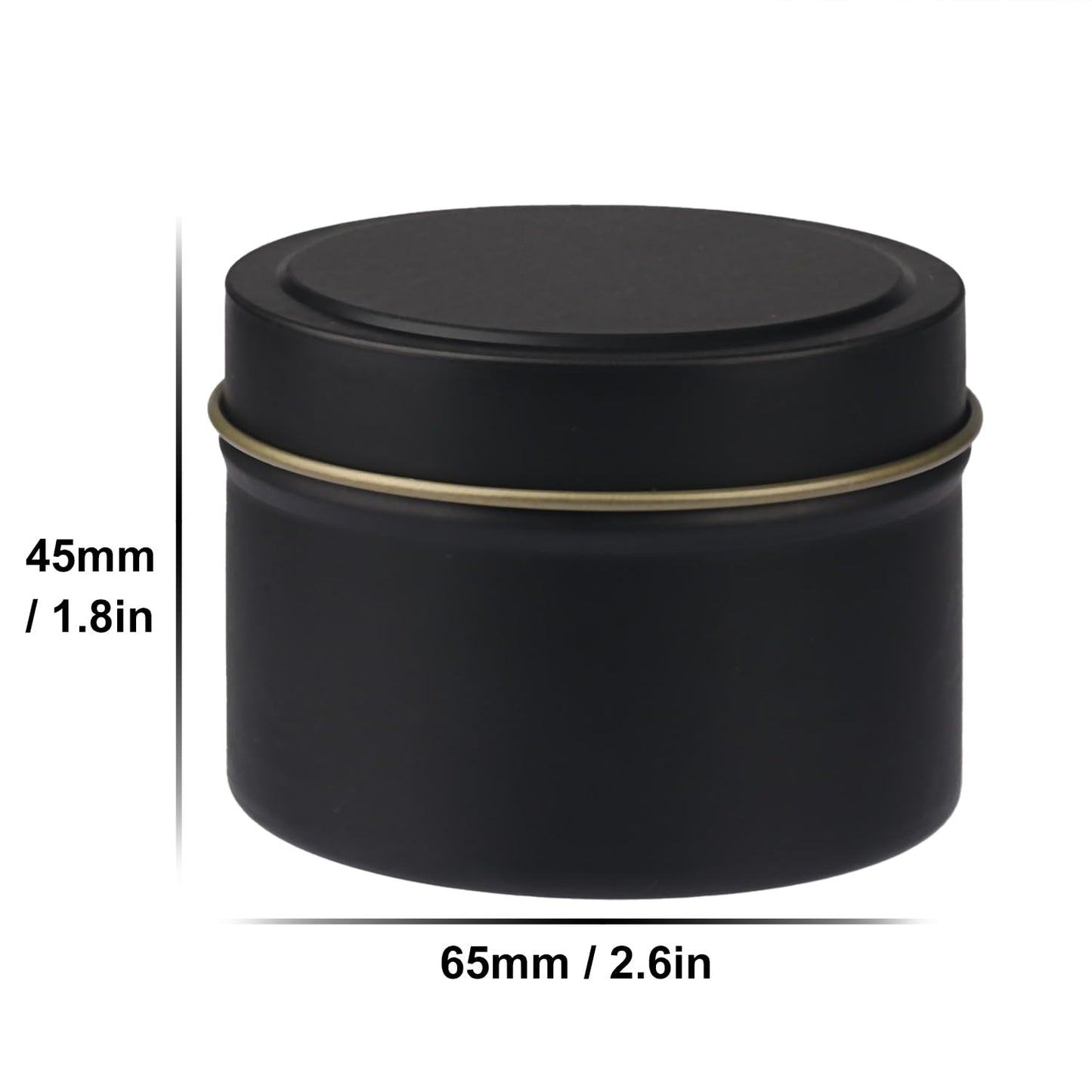 GENHAKON 48 Packs 4 oz Black Candle Tins, Bulk Candle Making Tins, Candle Jars, Candle Containers for Making Candles