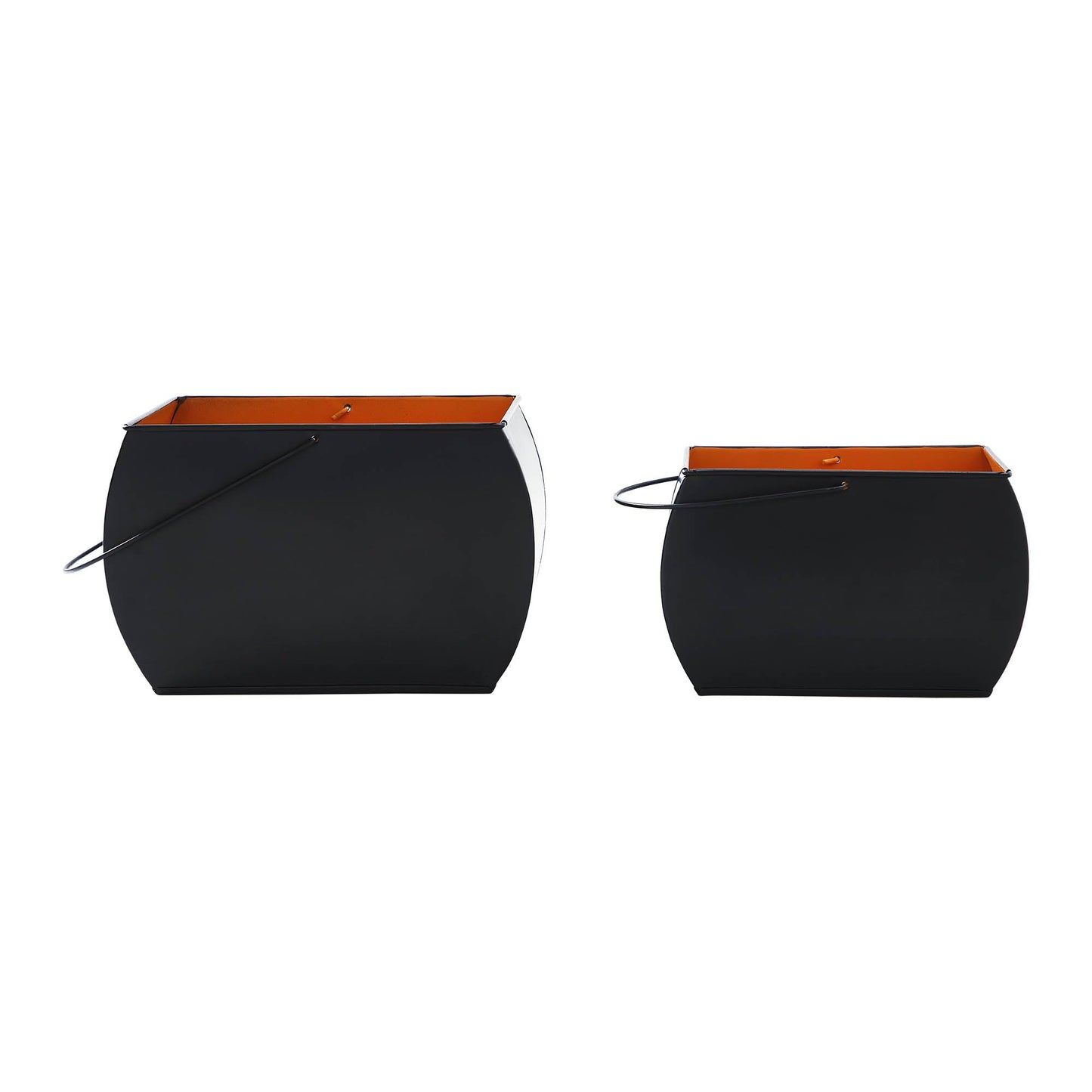 VHC Brands Metal Tealight Holders Trick Or Treat Black Set of 2, Kitchen Dining Table Candle Holder, Pumpkin Decor for Fall and Halloween