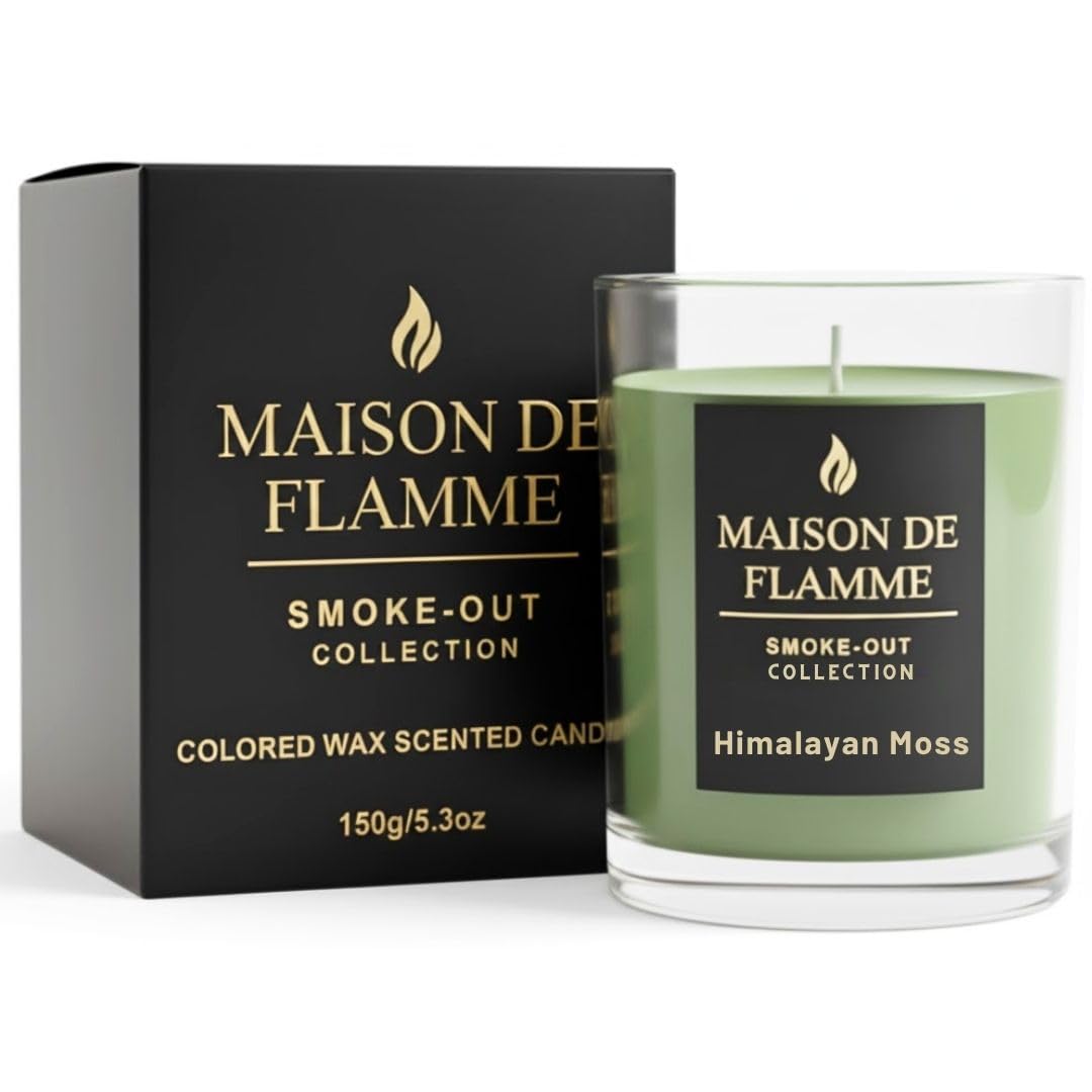 Smoke Odor Eliminating Candle – Himalayan Moss Soy Wax Candle for Kitchen, Apartment & Home Smells, Long Lasting Odor Neutralizing Scented Candle, 150g / 5.3 oz – Maison De Flamme