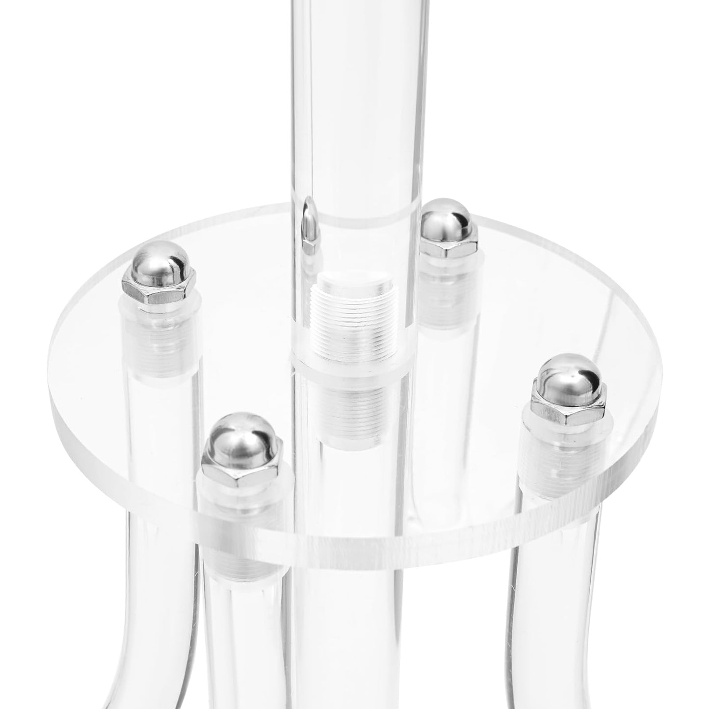 4 Pcs Acrylic Candelabra Centerpieces with Crystal Beaded, 5 Arm Clear Crystal Candlesticks Holder for Wedding, Candelabra Centerpiece Stands with Removable Lampshade for Party