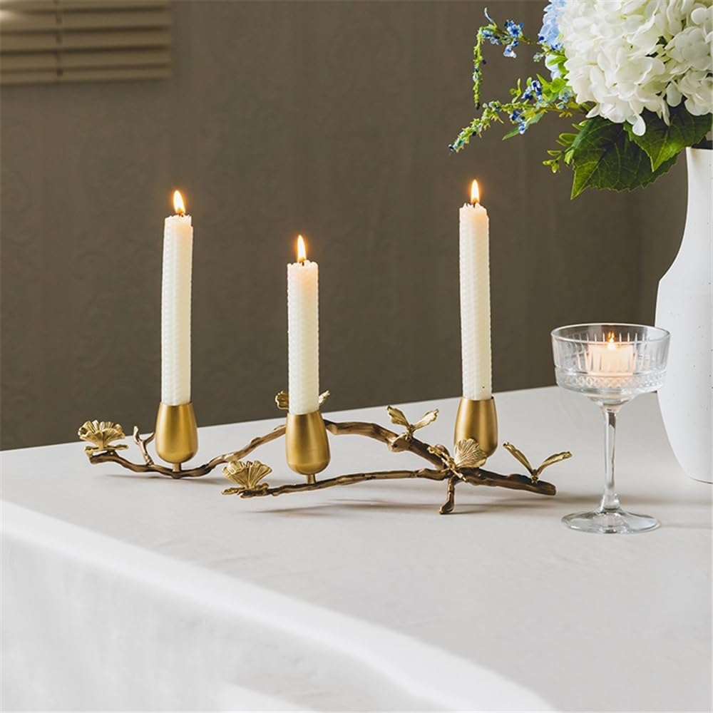 YUHUAWF Candle Holderss Light Luxury Romantic Brass Candle Holder Retro Decorative Three-Head Candlestick Ornaments Decorative Candlestick