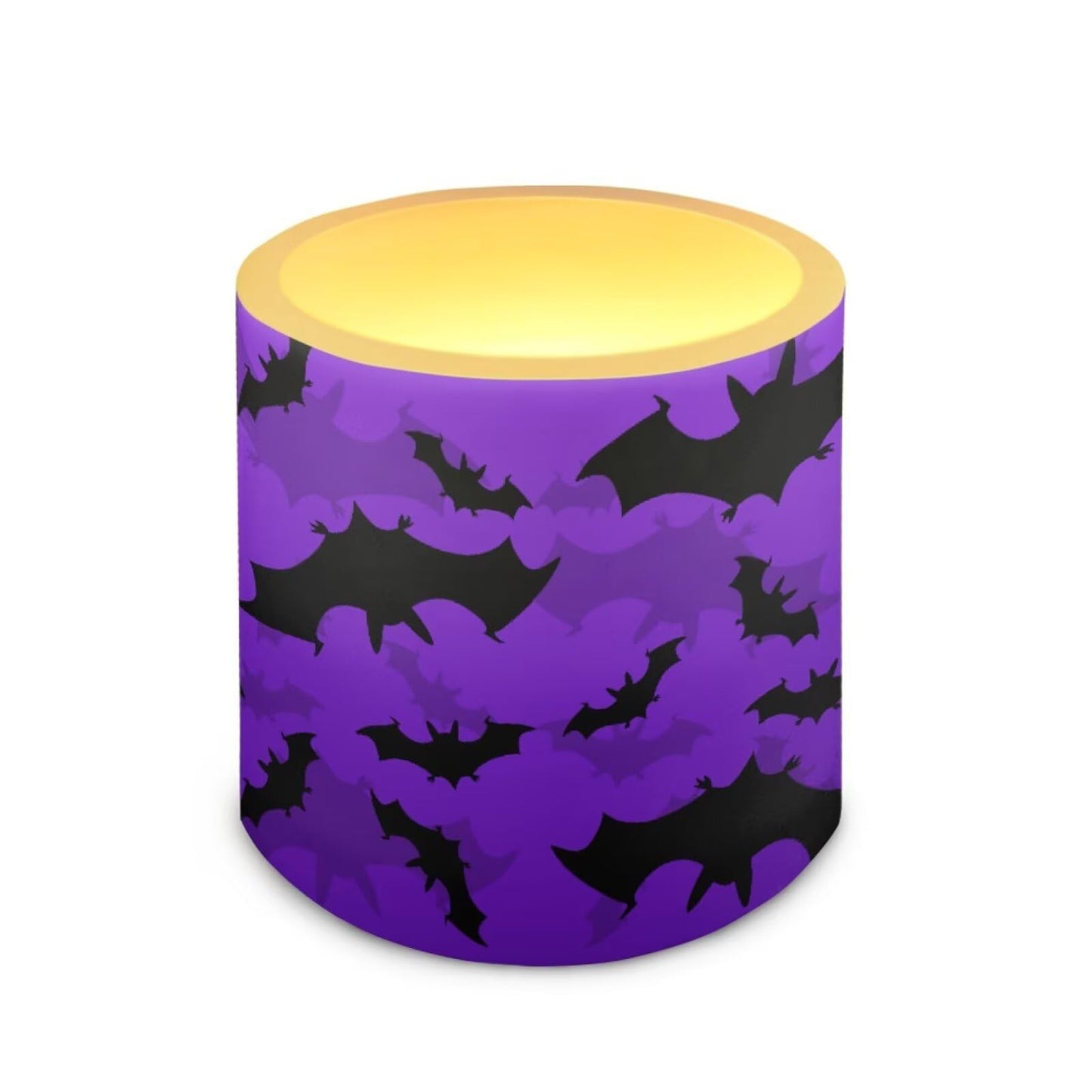 Merkmak Flameless Candles with 18-Key Remote, Halloween Black Bat Battery Operated Candles with Timer 4 Pack Flameless Pillar Tea Lights for Party Banquet Home Decorations