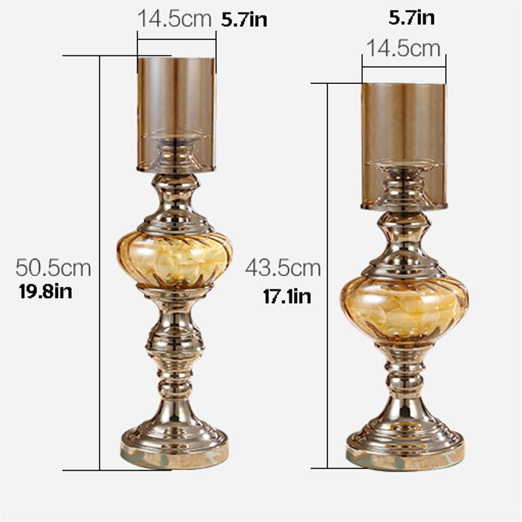 Candle Holder Neoclassic Candle Holder Living Room Home Candle Holder Decoration Metal Glass Dining Table Candle Holder Decoration Candlestick (Size : A)